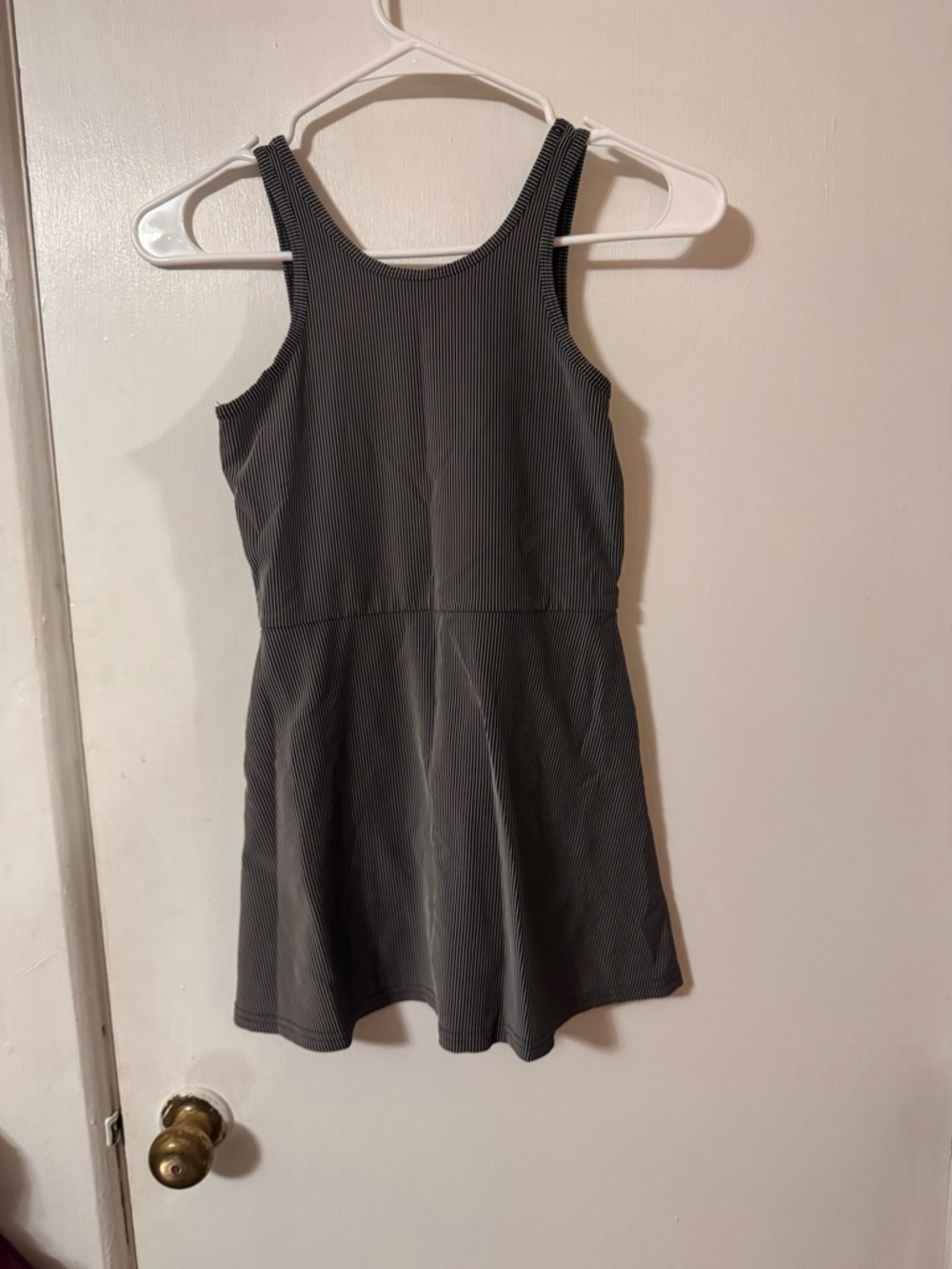 Old Navy Charcoal Ribbed Tank Skater Dress - Gray